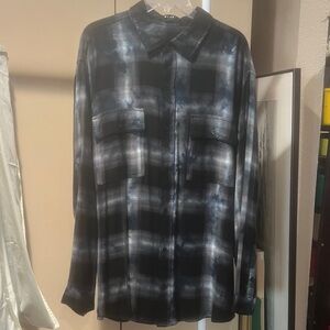 Ksubi - Men’s Plaid Double Chest Pocket Button-Up Shirt - oversized Medium